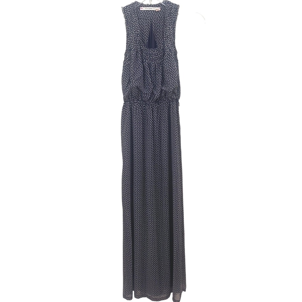 Chelsea & Violet Navy Heart Print‎ Sleeveless Feminine Summer Maxi Dress XS - Picture 2 of 9